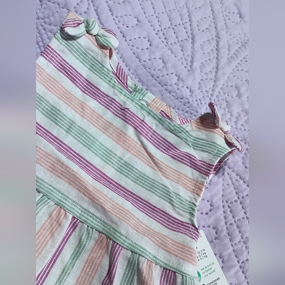 Carter's 2 Piece Striped Sleeveless Casual Dress 0-3 Months - Picture 2 of 5